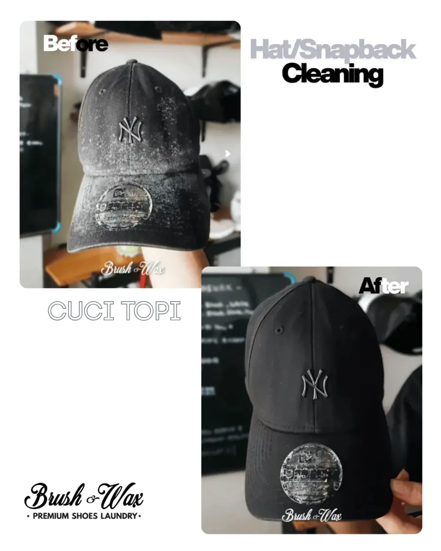 Treatment cap cleaning atau cuci topi Brush and Wax