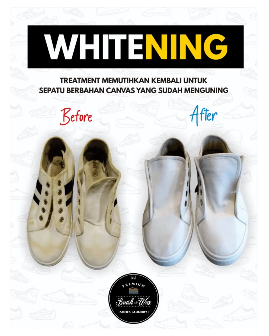 Treatment whitening sepatu kanvas Brush and Wax