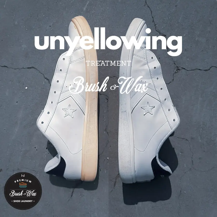 Treatment unyellowing sepatu putih Brush and Wax