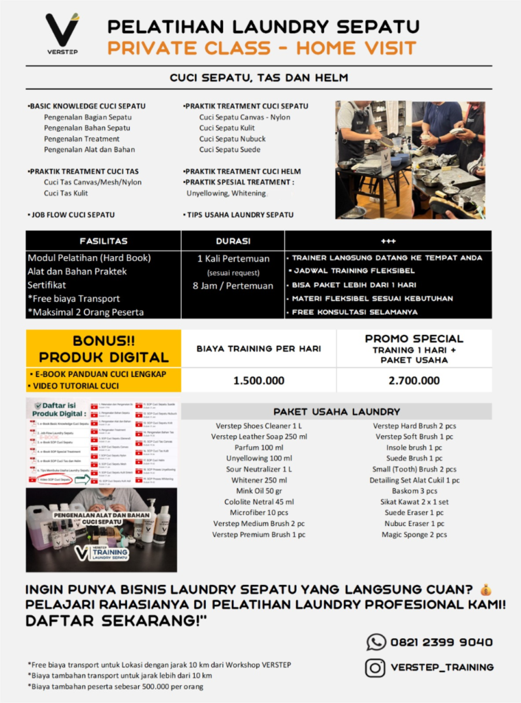 pelatihan laundry sepatu