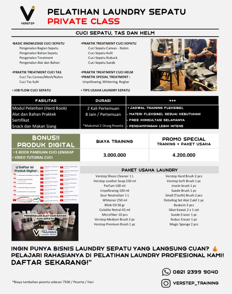 pelatihan laundry sepatu